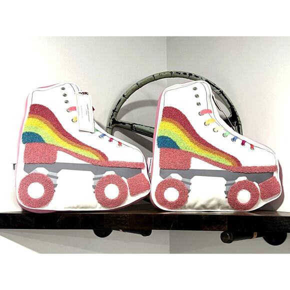 Cupcakes and Cashmere Decorative Pillows Roller Skate Embroidered SET of Two - Picture 1 of 4